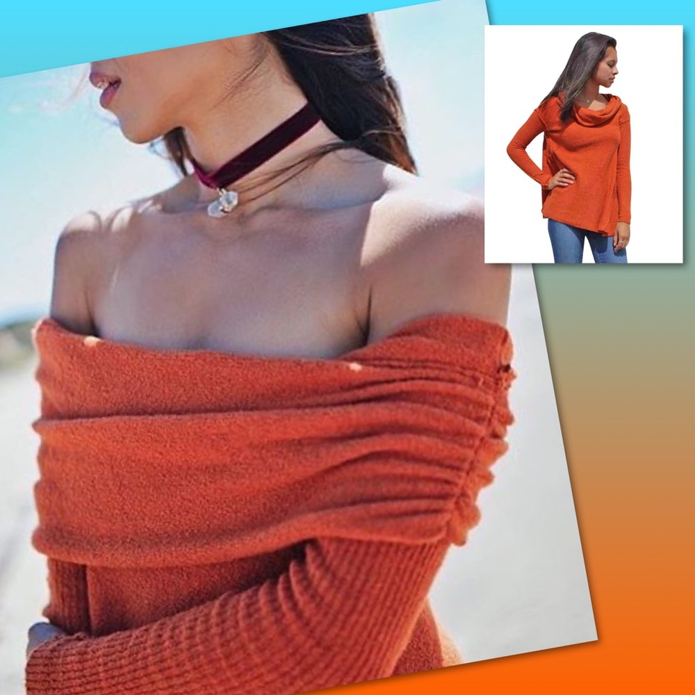 Strawberry Fields Off & On the Shoulder Sweater